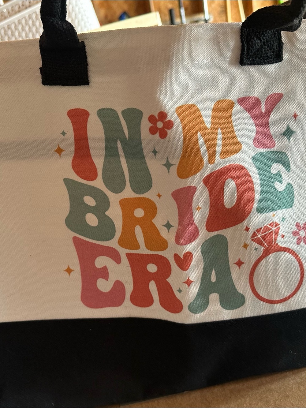 Bride Tribe Canvas Tote Bag in Pink, Orange, Mint, and Coral